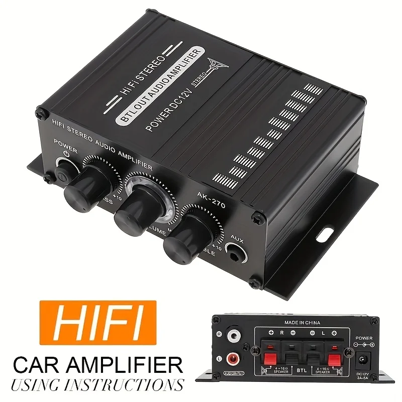Home Cinema Beamer - AK-270 400W 미니 파워 앰프 12V/24V