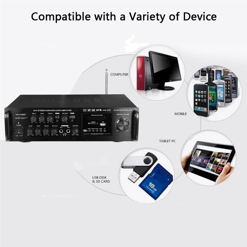 220-240V 2000W 무선 디지털 오디오 앰프 4 - Home Cinema Bluetooth 리뷰 및 가격
