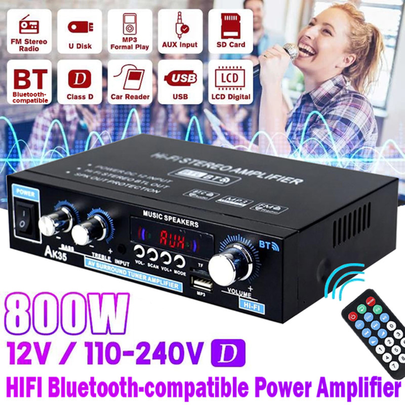 AK35 AK380 800W 가정용 전력 증폭기 2 채 - Home Cinema Bluetooth 리뷰 및 가격