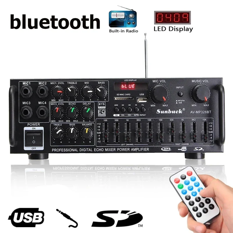 2000W 블루투스 오디오 전력 증폭기 HiFi 앰프  - Home Cinema Bluetooth 리뷰 및 가격