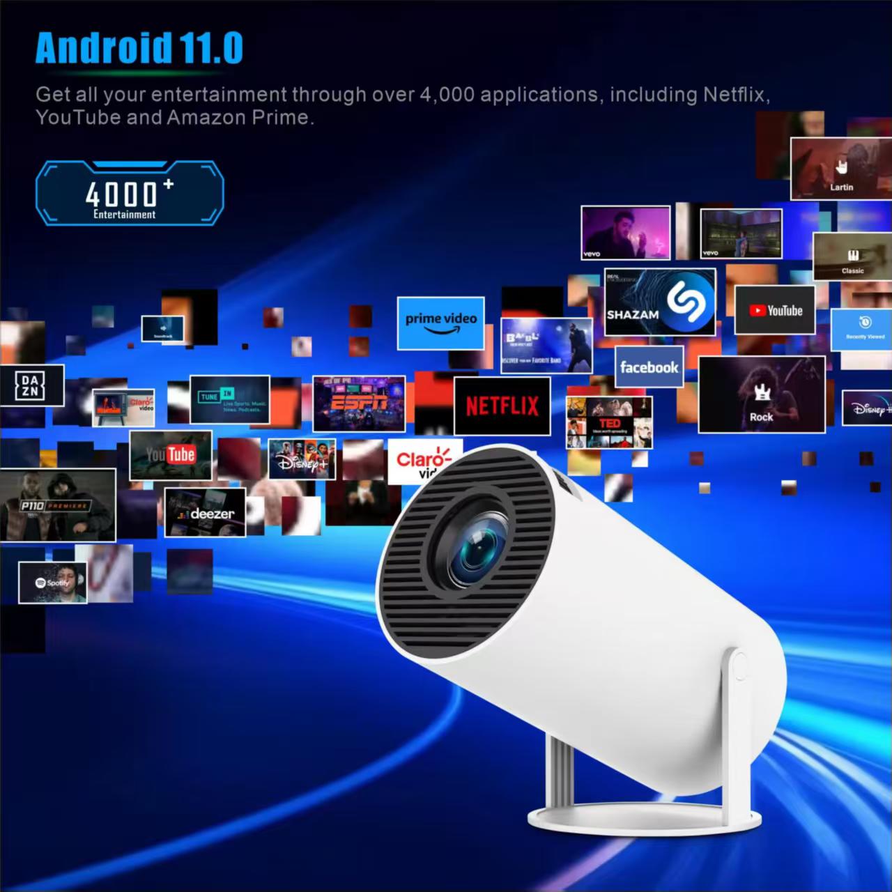 미니 HY300 휴대용 프로젝터 안드로이드 11 720 - Home Cinema Pc 리뷰 및 가격