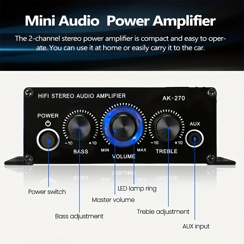 AK-270 400W 미니 파워 앰프 12V/24V 2 - Home Cinema Beamer 리뷰 및 가격