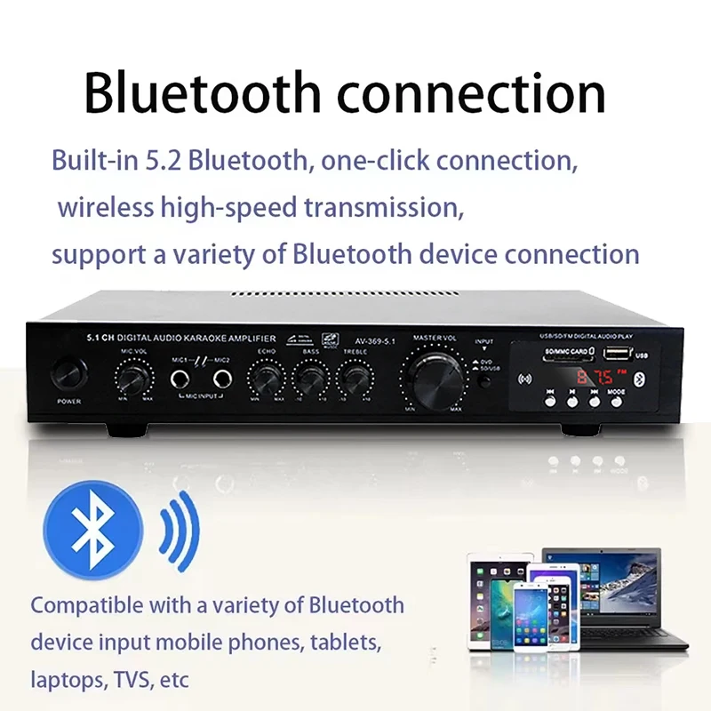 AV-369BT 블루투스 5.1 사운드 스피커 앰프,  - Home Cinema Bluetooth 리뷰 및 가격